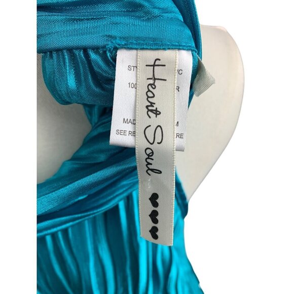 Heart Soul Womens Turquoise Sleeveless Halter Neck Top L Polyester - Picture 4 of 6
